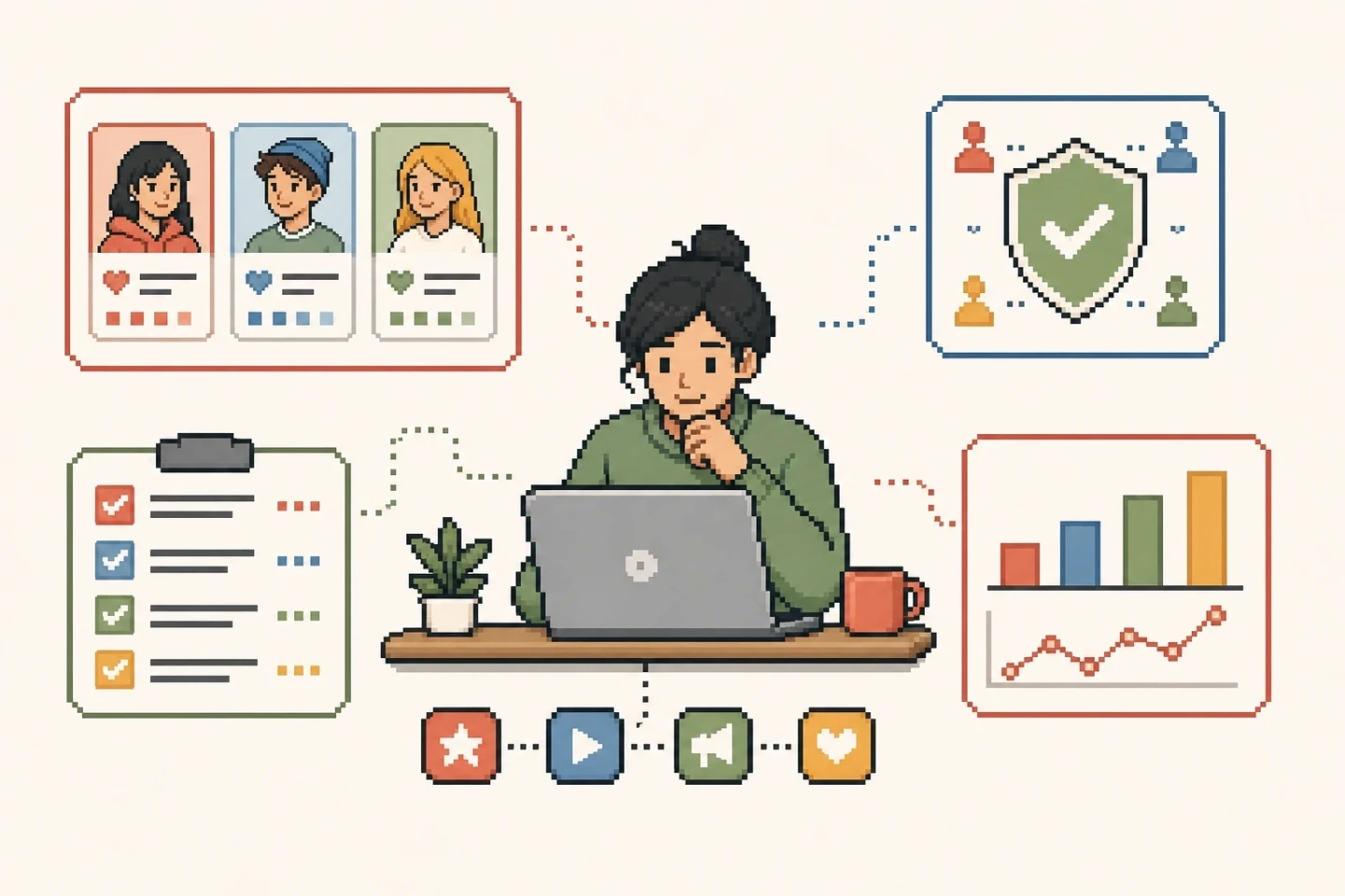 Marketer comparing creator profiles, audience quality, outreach tasks, and campaign performance