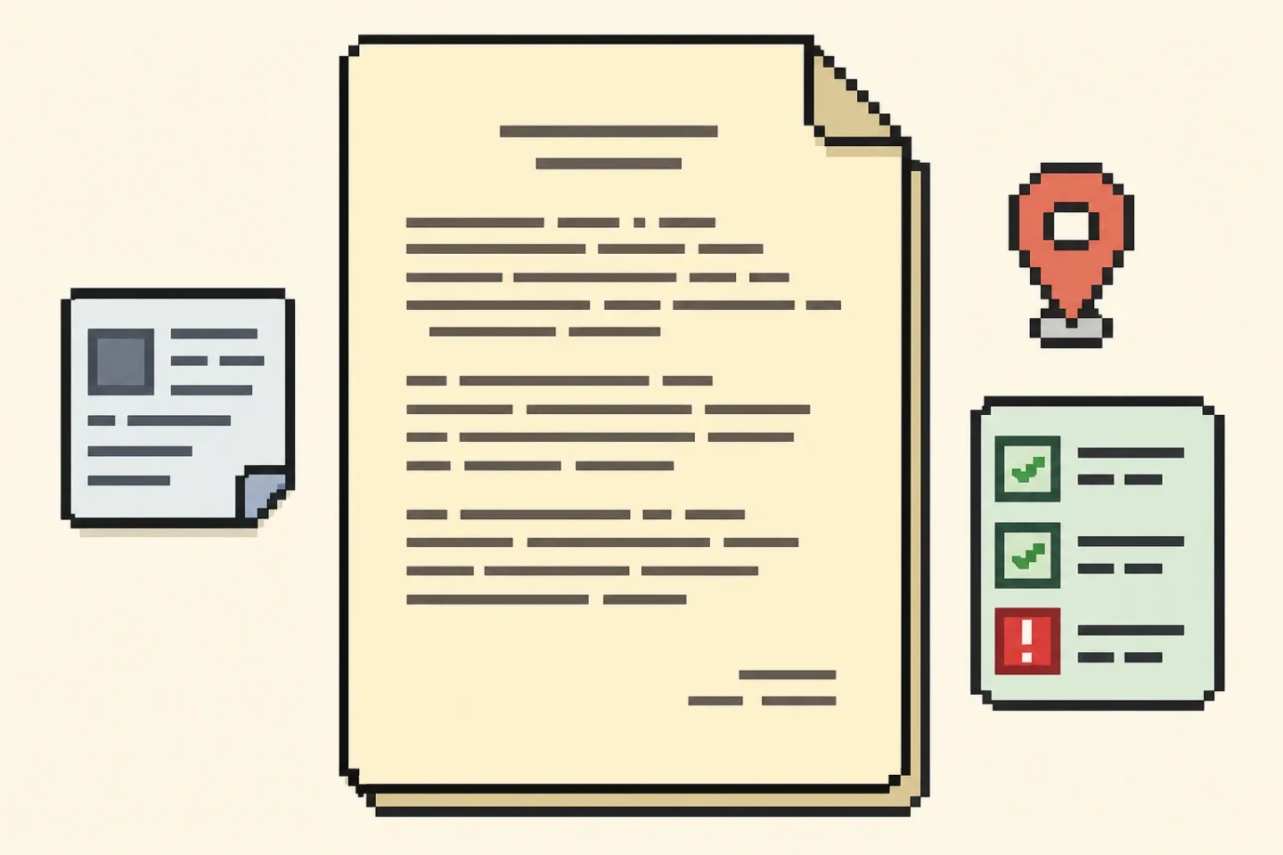 A clear disclaimer draft beside a publishing checklist.