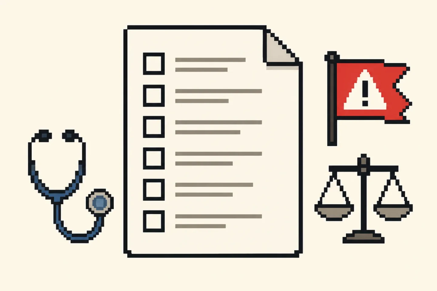 A publishing checklist highlighting facts and review before release.