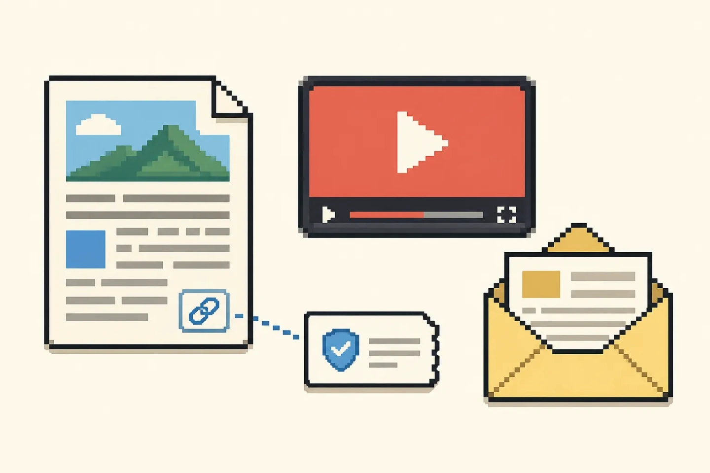 Different disclosure contexts for a blog, video, and website.