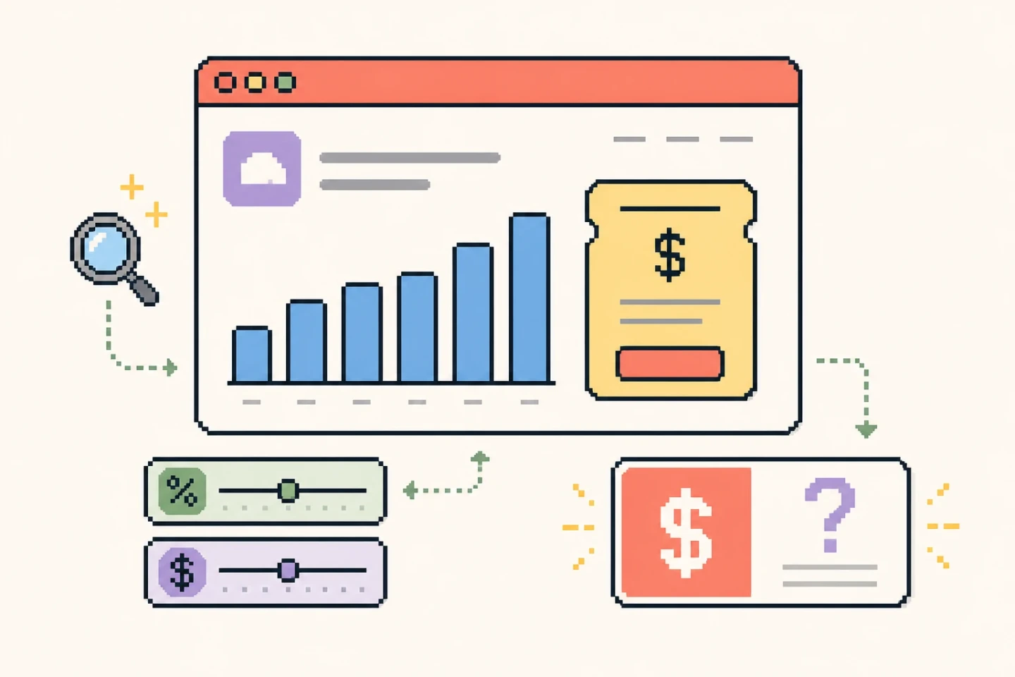 Pixel-art revenue chart comparing gross recurring revenue losses with retained recurring revenue.
