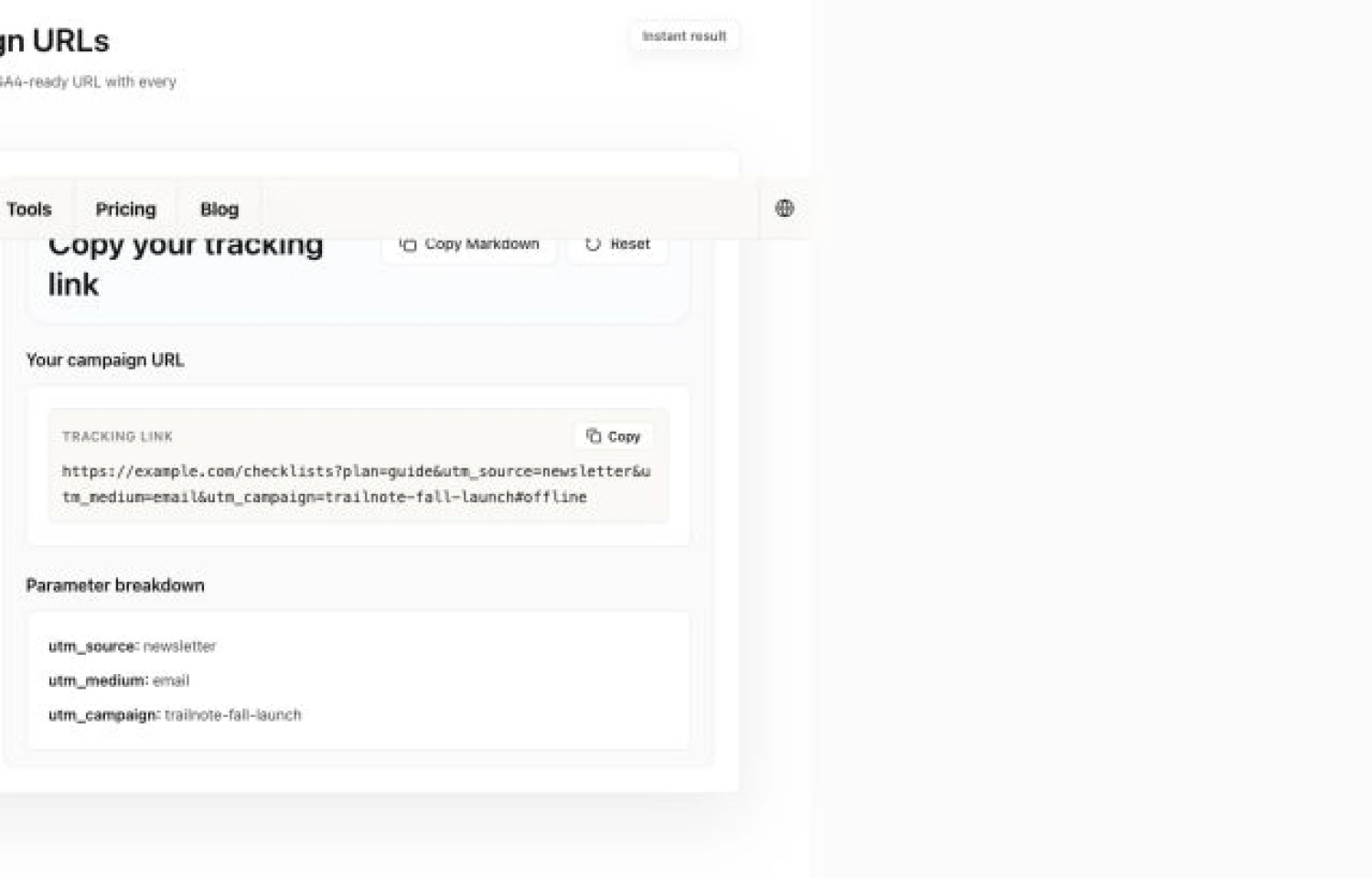 真实操作示例:Trailnote 邮件活动链接保留 plan=guide 参数和 #offline 锚点。